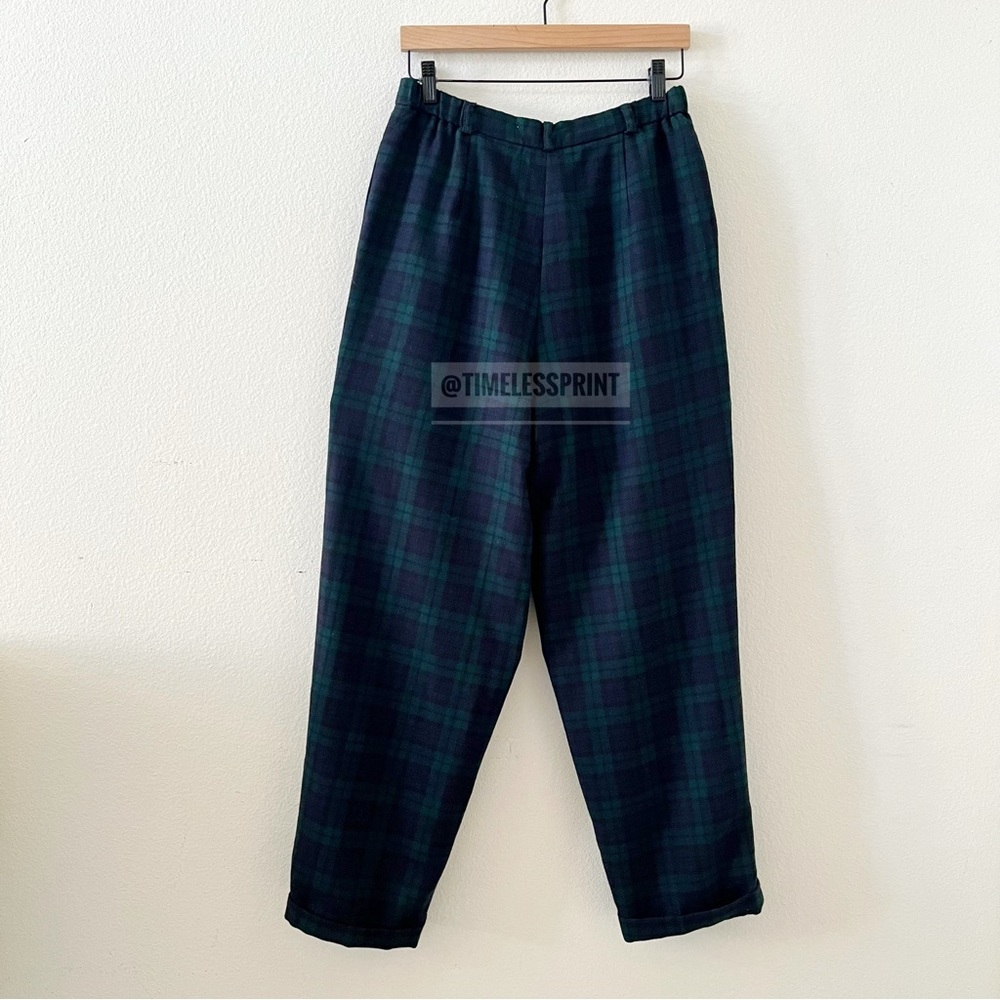 Talbots Green/Blue/Black Plaid Pants - Picture 4 of 4